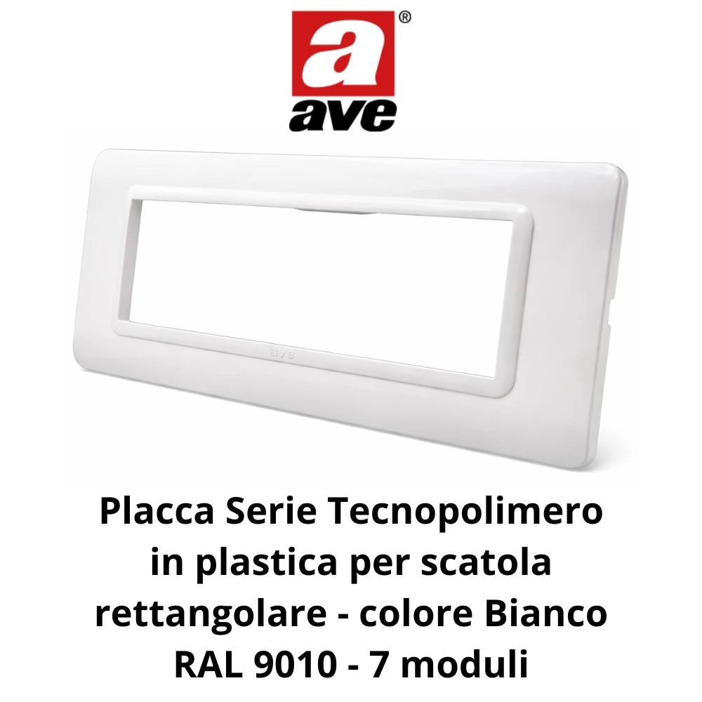 Placa ave s44 bianco in tecnopolimero design elegante *** numero posti 7 moduli, confezione 1