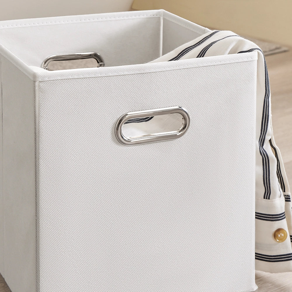 SoBuy Mobile Bagno Colonna Bagno Stretta 78x38x90cm con 1 Cesto Grande Integrato e 2 Cesti in Tessuto Estraibili – Armadietto Mobile Salvaspazio BZR213-W