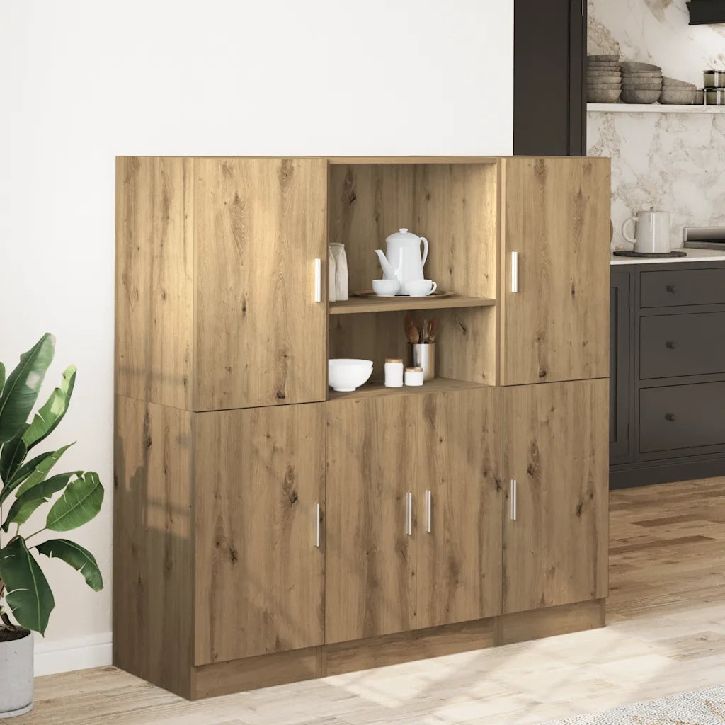 Set di Mobili da Cucina 3 pz Rovere Marrone in Truciolato 3324159