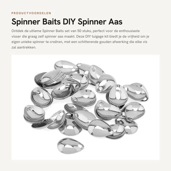 Attrezzi per pesca a spinner 50 pezzi - attacco DIY - coda metallica - acciaio inossidabile - dorato/argentato - adatto per la pesca sportiva - attrezzo per pesca di trota