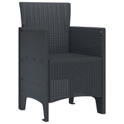 Sedia da Giardino 2 pz | Sedie da Esterno Antracite 53 x 49 x 85 cm Polipropilene