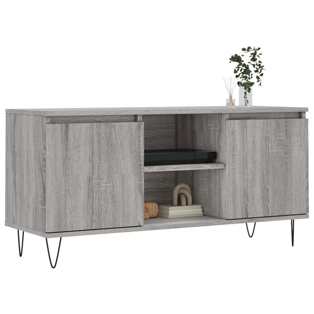 Mobile Porta TV-Credenza TV Grigio Sonoma 104x35x50 cm in Legno Multistrato