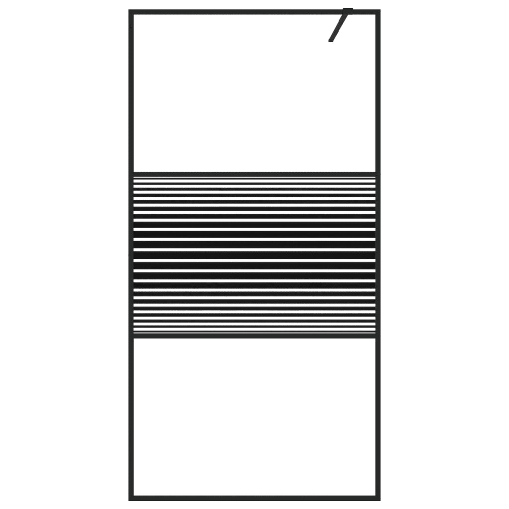 Parete Doccia Walk in Nero 100x195 cm Vetro Trasparente ESG cod mxl 42217