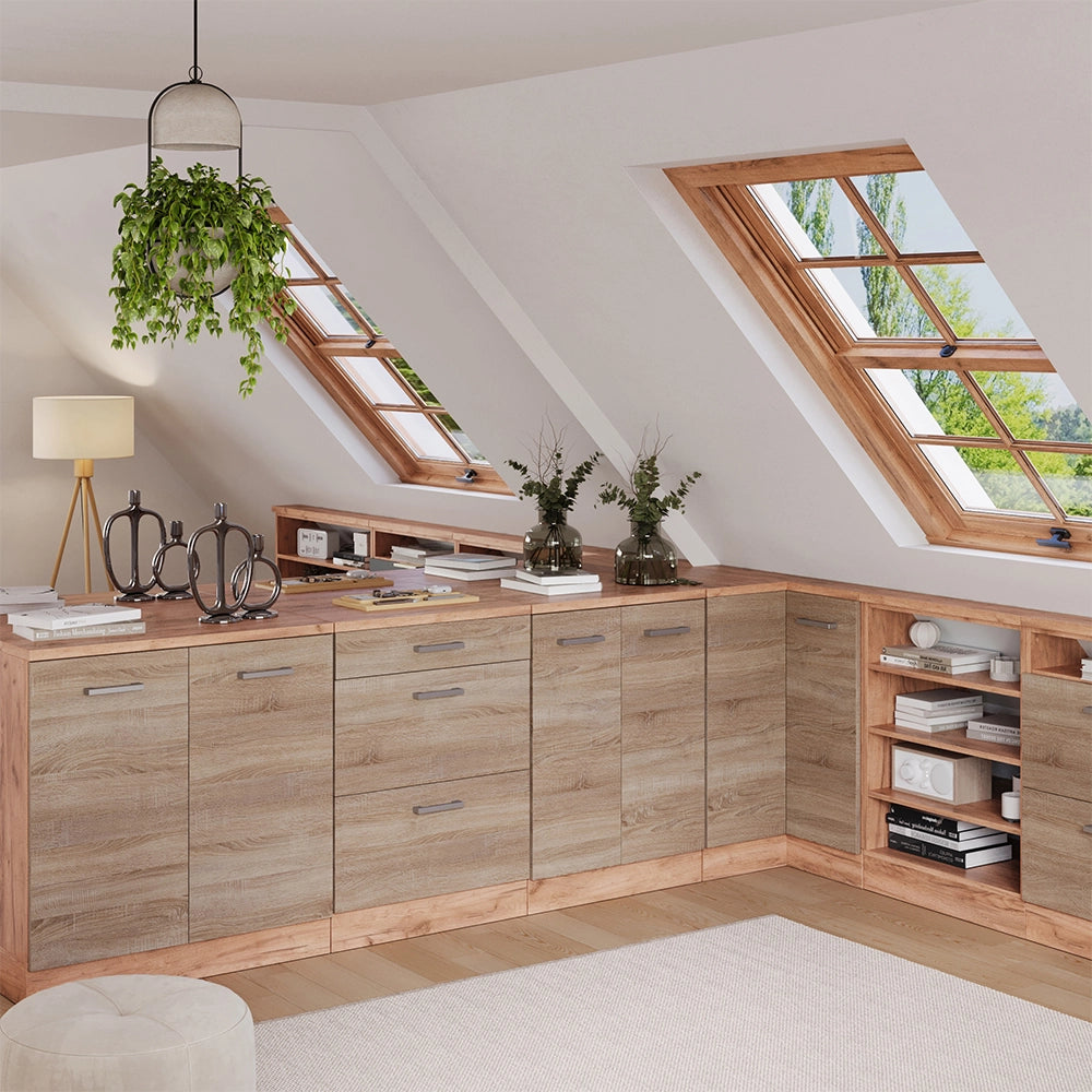 Mobile per mansarda Rion Sonoma/Rovere dorato 60 x 83.8 cm senza inclinazione con 3 cassetti Vicco