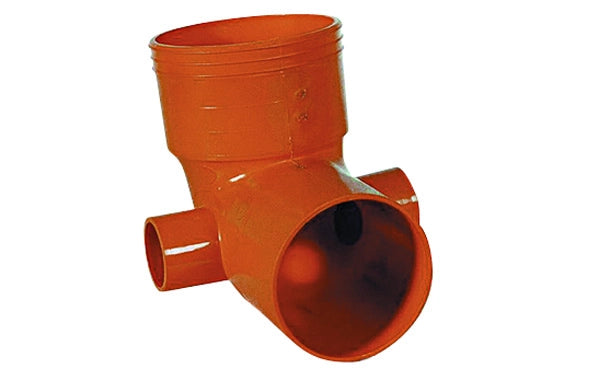 CURVA WC  2 ATTACCHI IN PVC ARANCIO- Diam. 100 att. Diam. 50- senza- pezzi 1