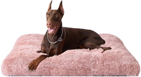Letto Fluff per Cane Grande XXL, Cuscino per Cane Lavabile, Gomitolo Antiscivolo per Cane con Plush Lungo, Rosa, 120x90cm