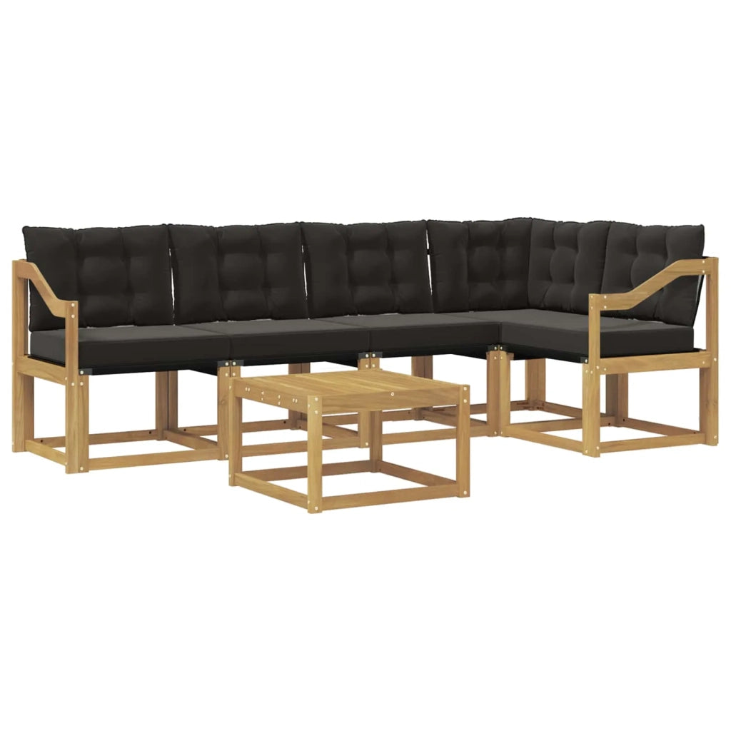 Set di divani da esterno 6 pz Bianco e Nero 3389510