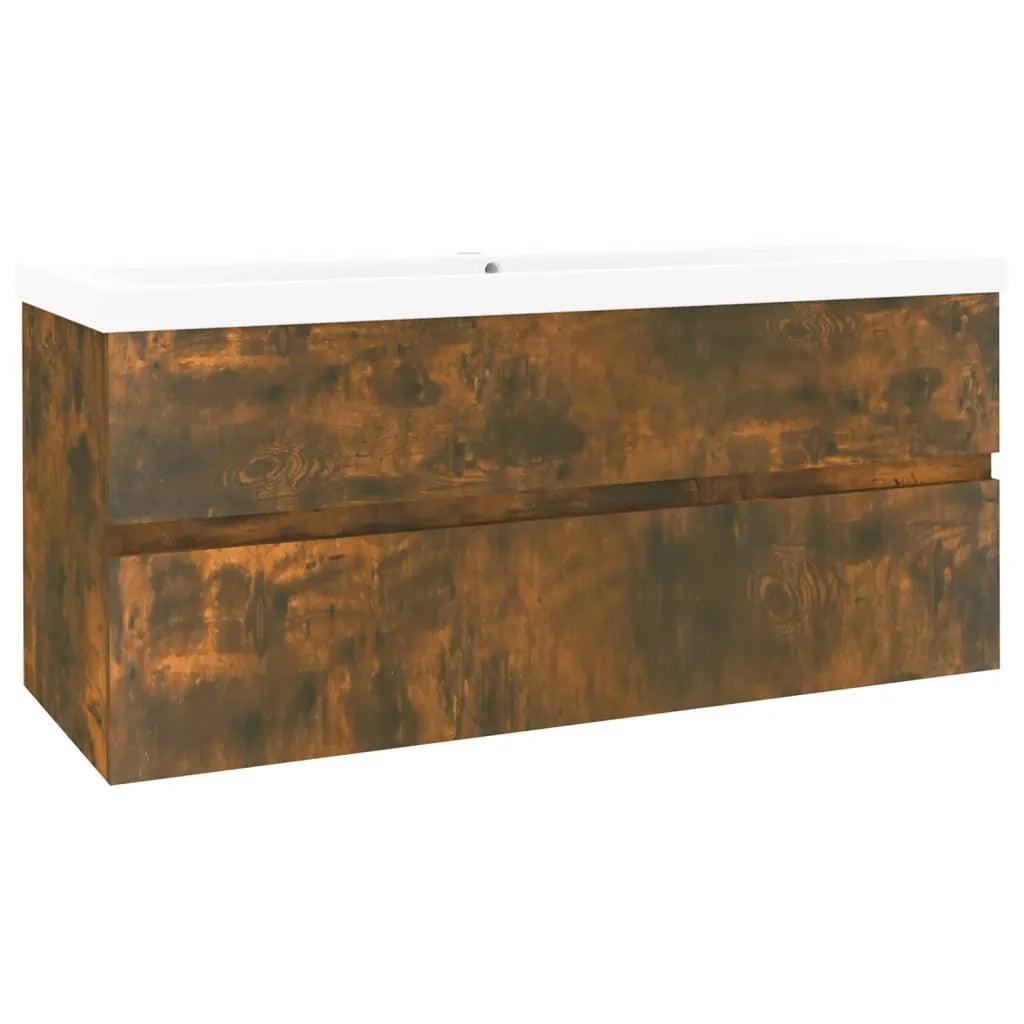 Mobile Bagno con Lavabo Integrato Rovere Fumo Legno Multistrato 3152885