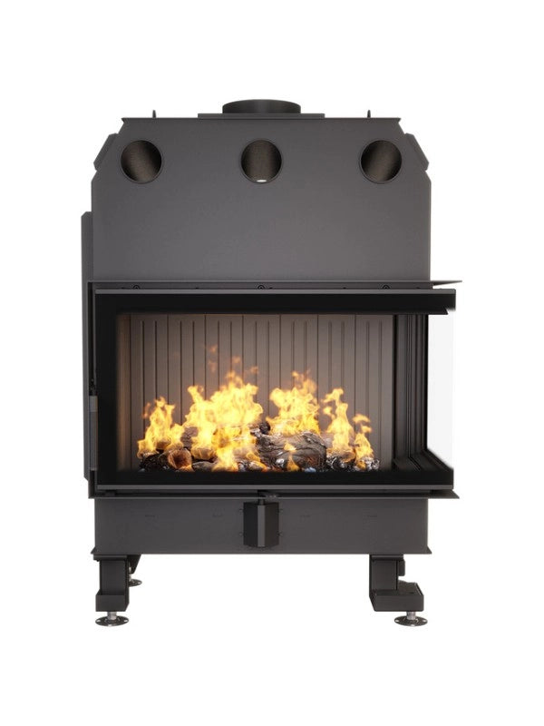 Caminetto ad angolo Inserto Apertura destra Nero Energy 85x50x47 (17 kW) ECO