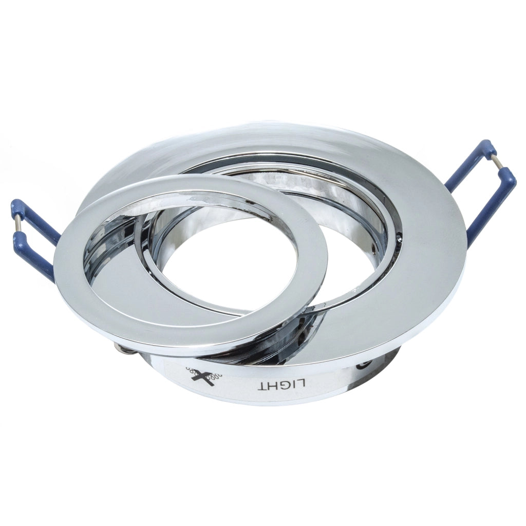 Faretto ad incasso LED 8W GU10 cromato lucido tondo foro 70mm moderno orientabile luce soffitto cucina studio CROMATO 6000K