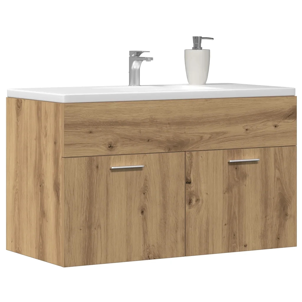 Mobile Lavabo | Armadio Lavabo Bagno Rovere Artigianale 90x38,5x46cm Multistrato