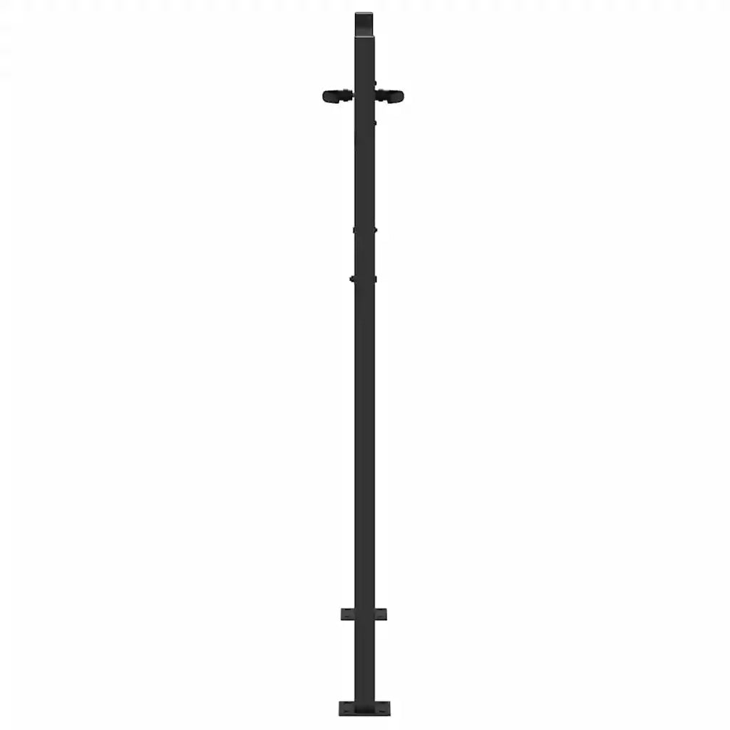 Cancello da giardino con blocco Nero 110 x 130 cm