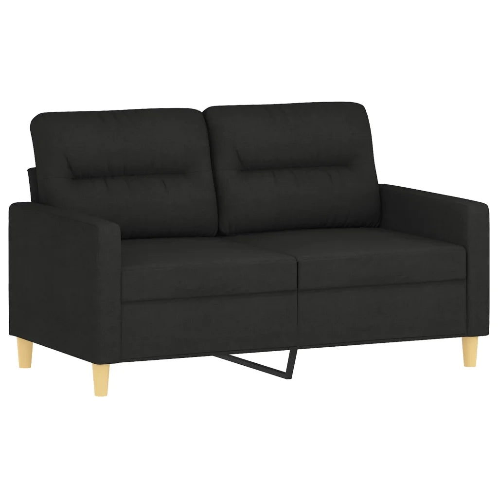 Set di Divani 2 pz con Cuscini Nero in Tessuto 3201572