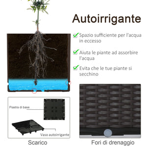 Fioriera da Giardino 40x40x44 cm in Polipropilene Marrone