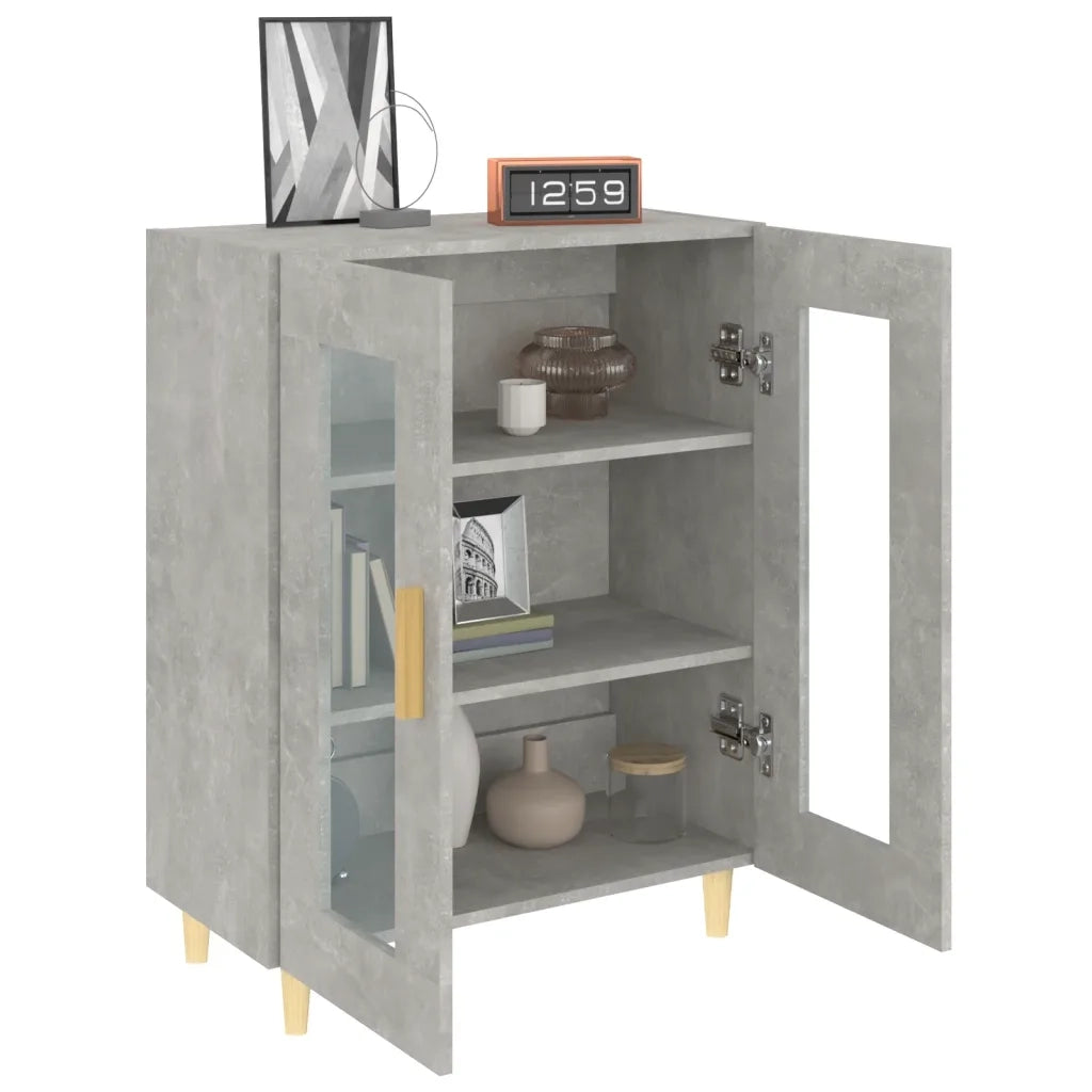 Credenza Grigio Cemento 69,5x34x90 cm in Legno Multistrato 812118