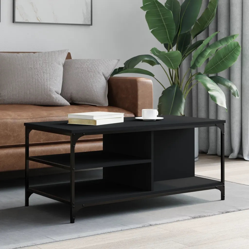 Tavolino da Salotto Nero 100x50x45 cm in Legno Multistratocod mxl 130734