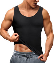 Tank top per uomo con forma figura, vestito compressivo per uomo con effetto dimagrante - Nero