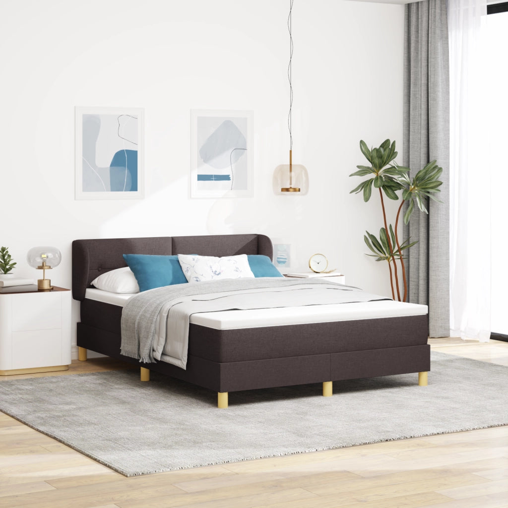 letto a molle  con materasso marrone scuro 140x190 cm in tessuto