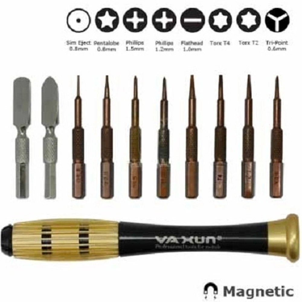 Trade Shop - Set Cacciaviti Multifunzione 10 Punte Torx Riparazioni Cellulare Smartphone Pc -