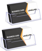 Supporto per Carte in Vetro Acrilico - 2 Slot - Supporto per Ufficio - Translucido - Design Moderno - Ideale per l'Organizzazione - Supporto per Carte