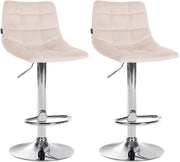 2er Set Barhocker Jerry Samt chrom