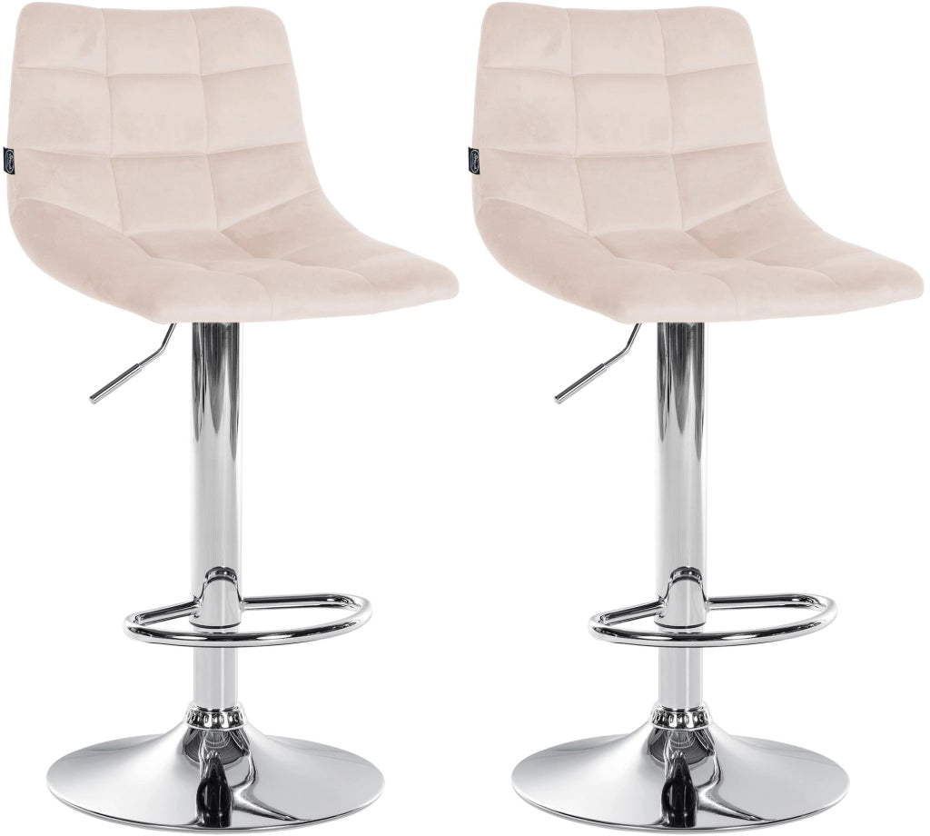 2er Set Barhocker Jerry Samt chrom