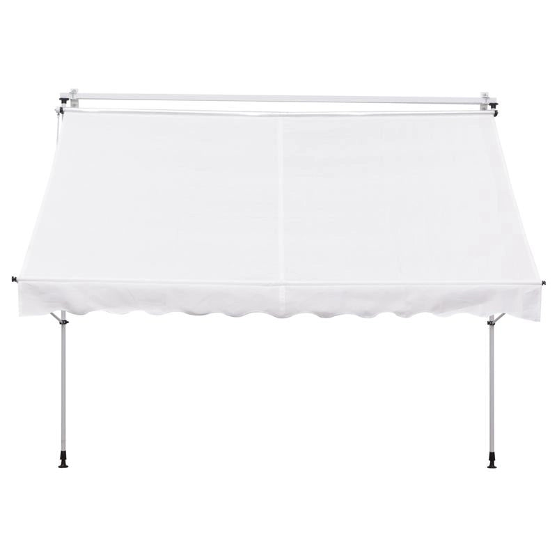 TENDA DA SOLE A MURO CON PALI DI SUPPORTO 300 X 150 CM  BIANCA