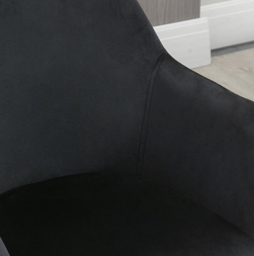 Set di 2 sedie da pranzo ergonomiche nere in poliestere e legno