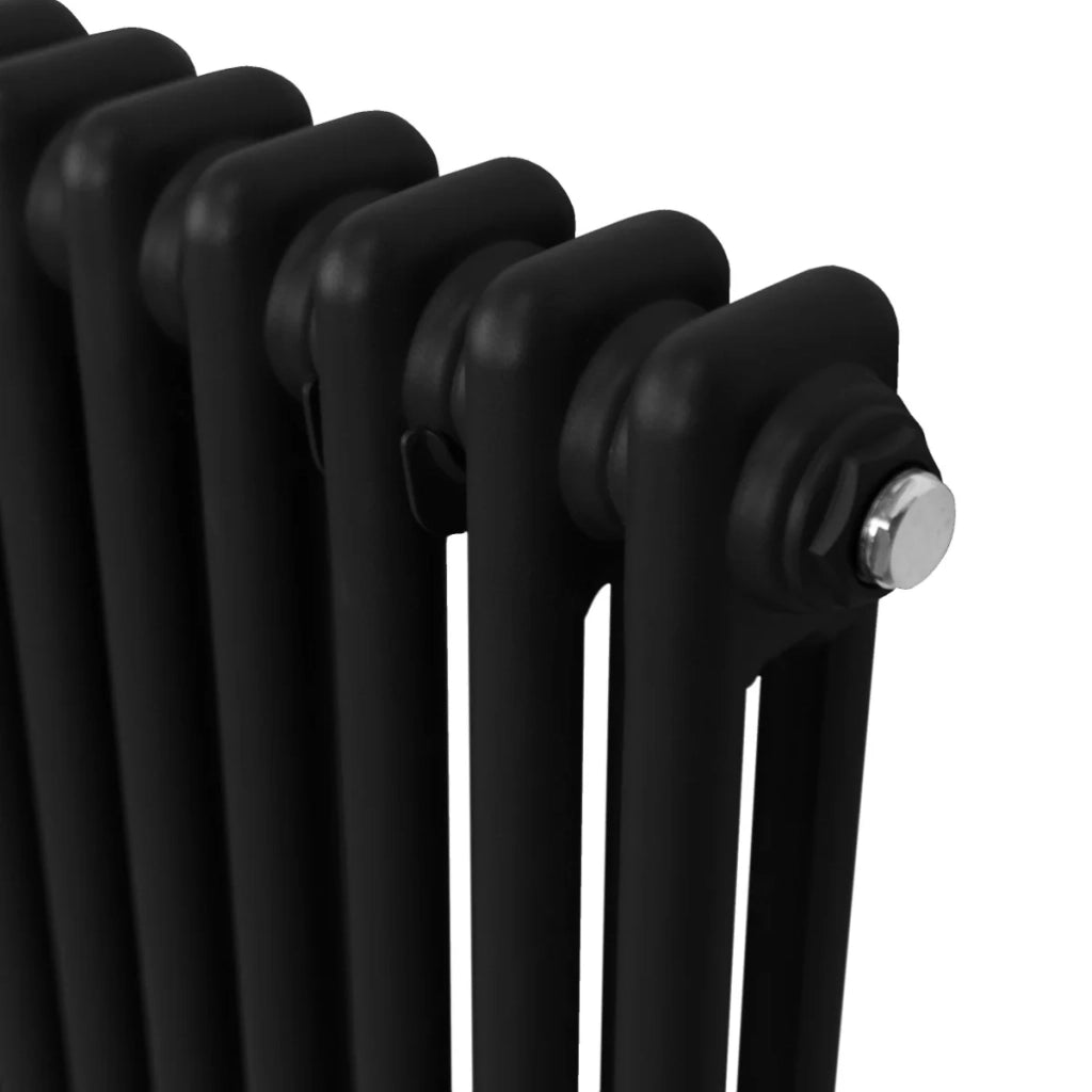 Termosifone Radiatore a 2 colonne per riscaldamento centralizzato verticale Nero 180x56cm