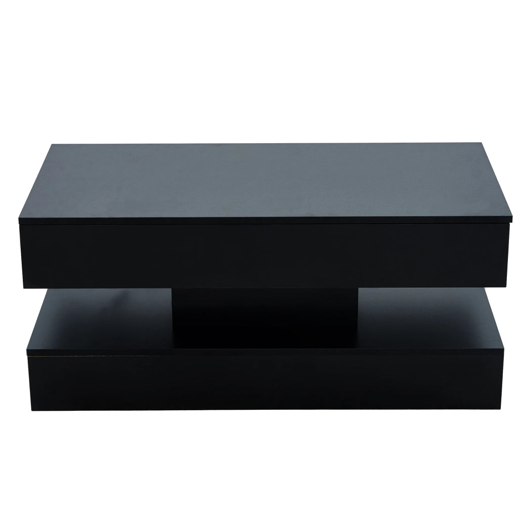Tavolino moderno con illuminazione LED - Zephmum- 100x50x42 cm- Idraulico, 50 kg
