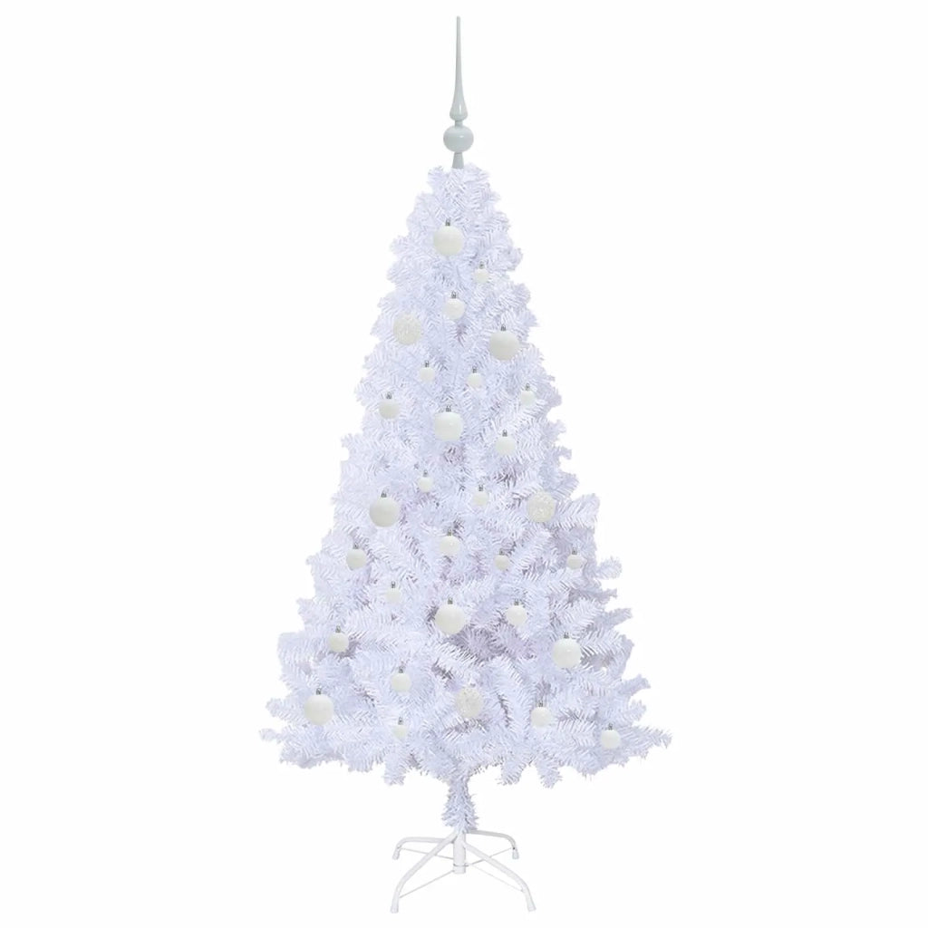 Albero di Natale | Decorazioni natalizie artificiale Bianco 150 cm PVC e Acciaio