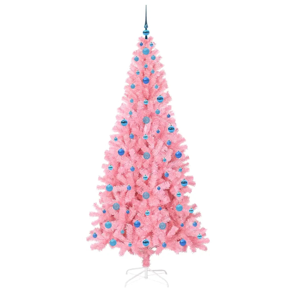 Albero di Natale | Decorazioni natalizie con 300 LED con supporto Rosa 210 cm PVC