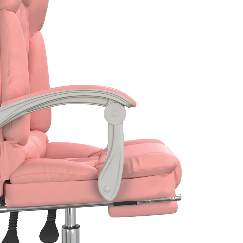 Poltrona da ufficio/studio reclinabile in similpelle rosa per massaggi 02_0025391