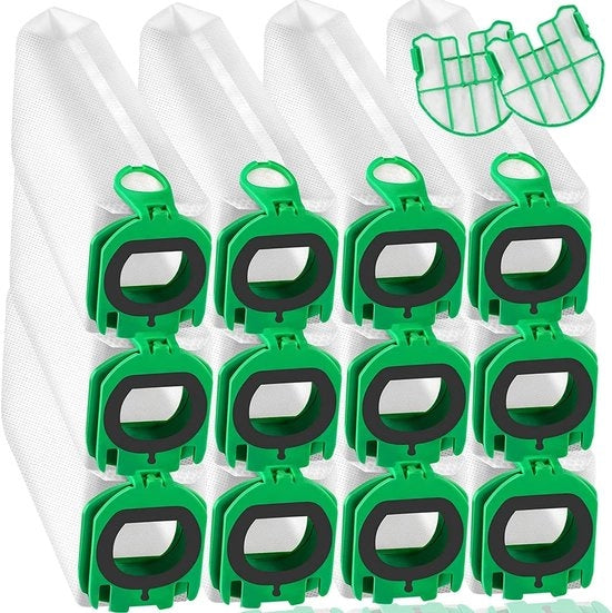 12 sacchi aspirapolvere per aspirapolvere Kobold VB100 FP100 VB 100 FP 100 con 2 filtri di protezione motore - sacchi aspirapolvere premium filtro sacchi di sostituzione stivale aspirapolvere compatibile con Kobold VB100 aspirapolvere a batteria