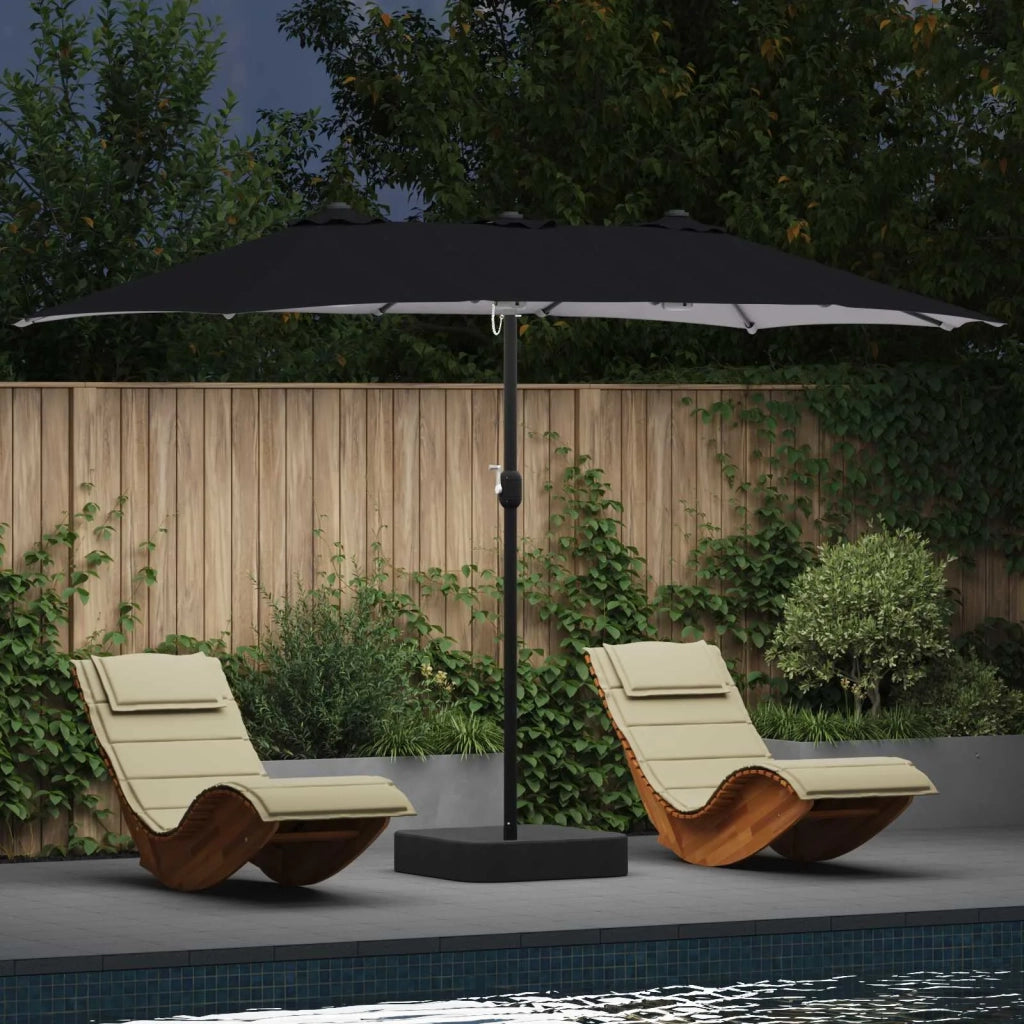 Ombrello da giardino Antracite 385 x 209 x 244 cm Poliestere 42003285