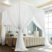Tenda per letto matrimoniale con rete quadrata a maglie sottili per insetti - rete quadrata per insetti - 240 x 210 x 190 cm - bianca