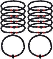 Accessori per decorazione personale - 12 pezzi - Bracciali a croce manufatti - Decorazione cristiana - Cordoni intrecciati - Utilizzo personale - 4 mm di larghezza - Bracciale