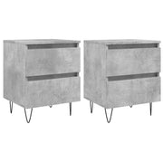 Set di 2 Comodini | Armadio da Notte | Mobiletto da notte Grigio Cemento 40x35x50 cm in Legno Multistrato