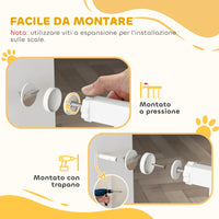 Cancelletto di Sicurezza per Cani e Gatti Estensibile 75-85x76cm Acciaio Bianco