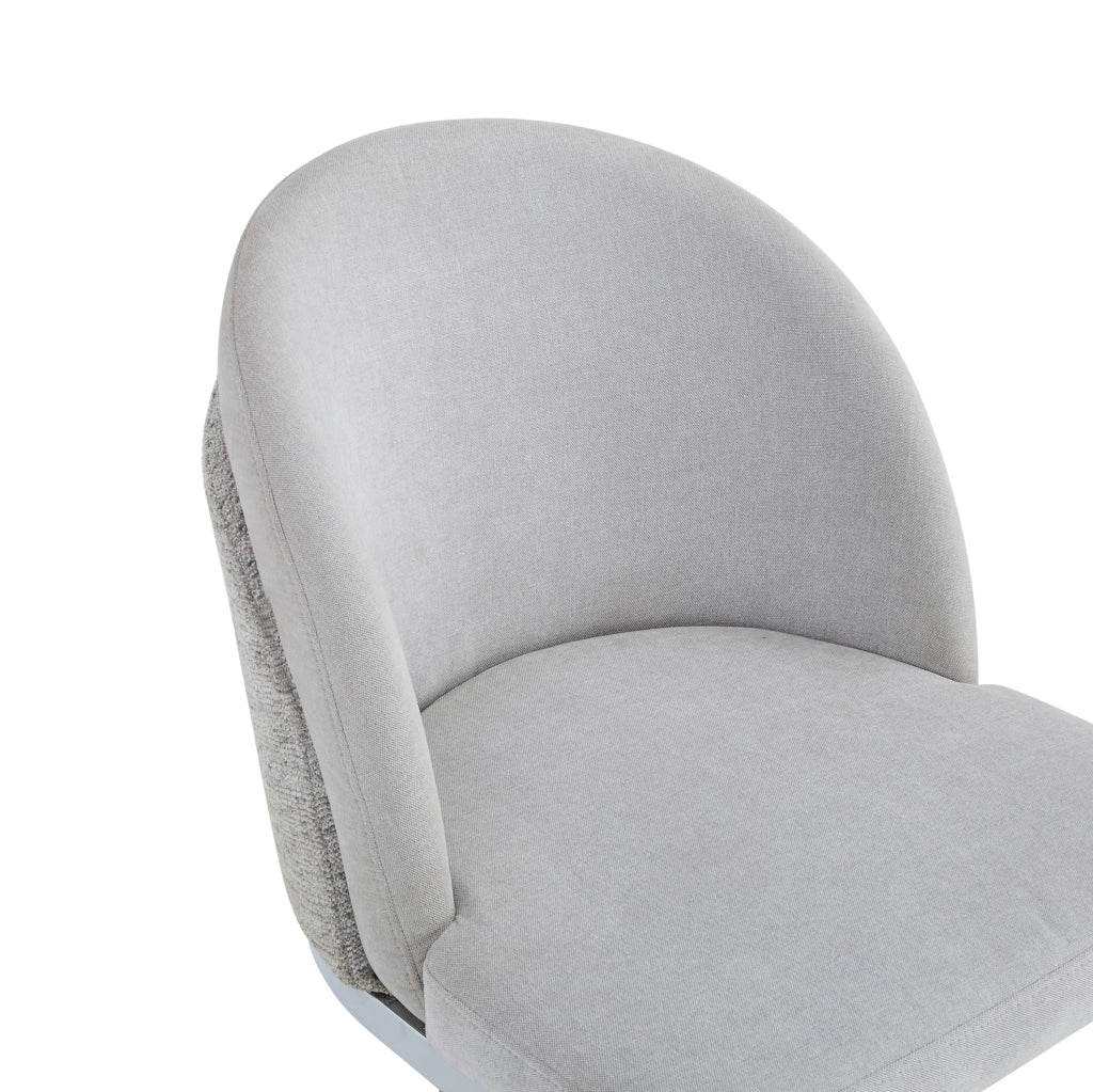Set di 2 sedie in ciniglia grigio e argento