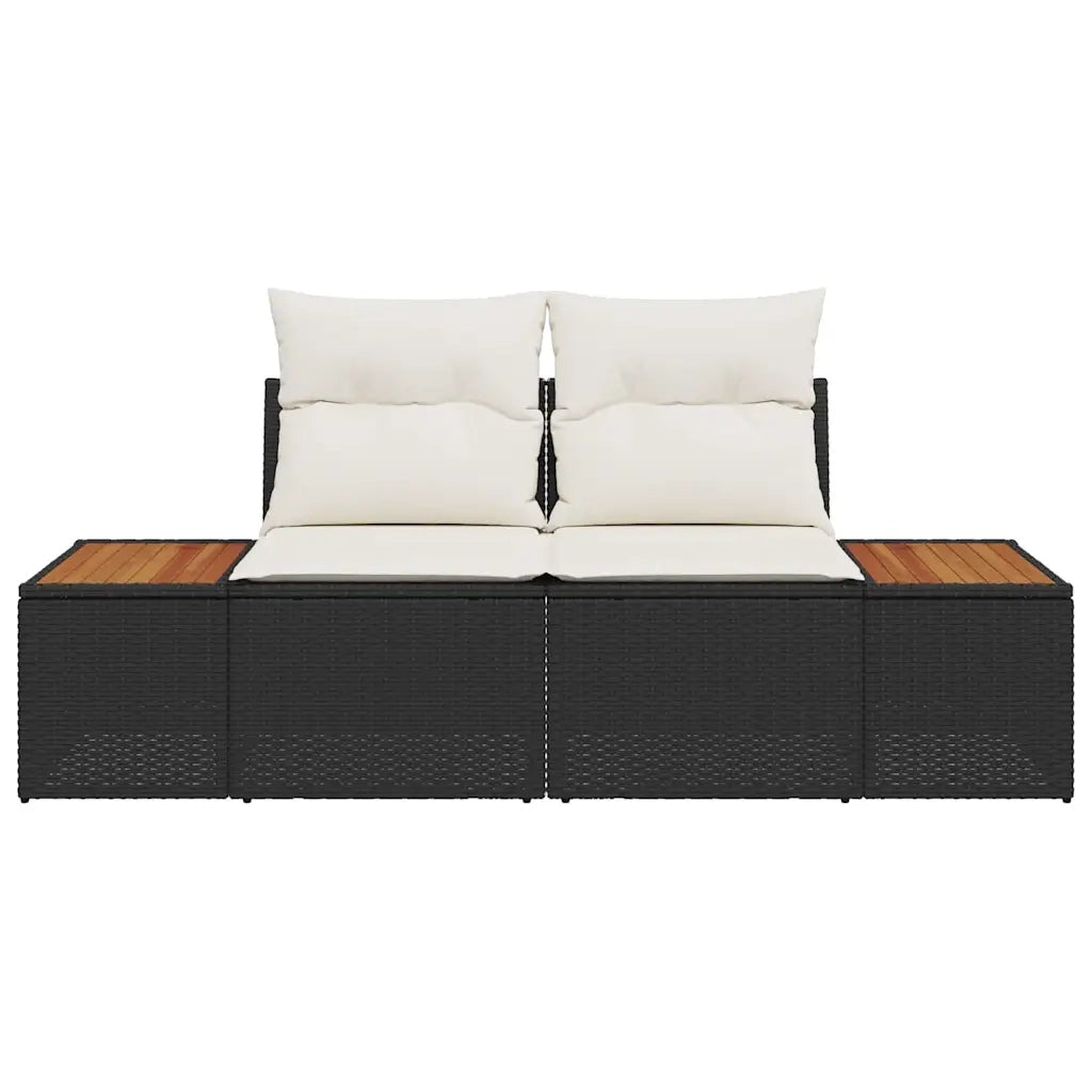 Divano da giardino-Sofa da Giardino-Divano da esterno Nero 184 x 62 x 85cm polyrattan 482927