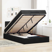 vidaXL Pouf Letto con Materasso Nero 120x190 cm Velluto