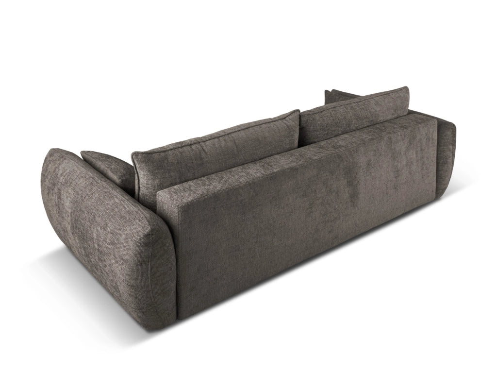 Cosmopolitan Design - Divano convertibile con contenitore "Matera" 3 posti in ciniglia grigio 