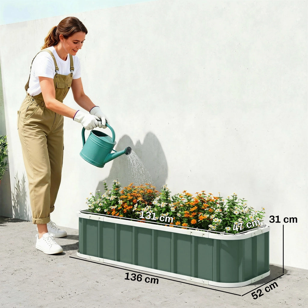 Hochbeet in Acciaio ¨C zephmum ¨C Verde Chiaro 136x52x31 cm