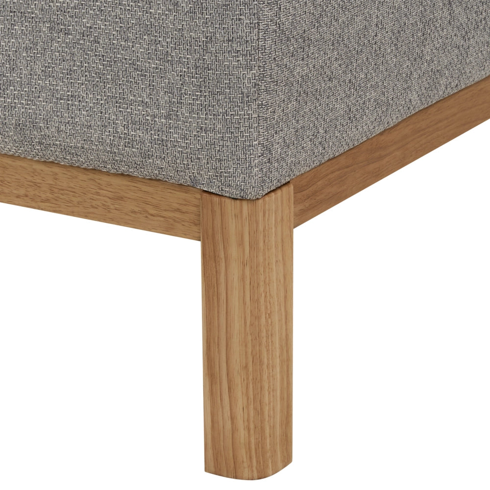Divano a 3 posti in tessuto grigio con gambe in legno stile elegante soggiorno