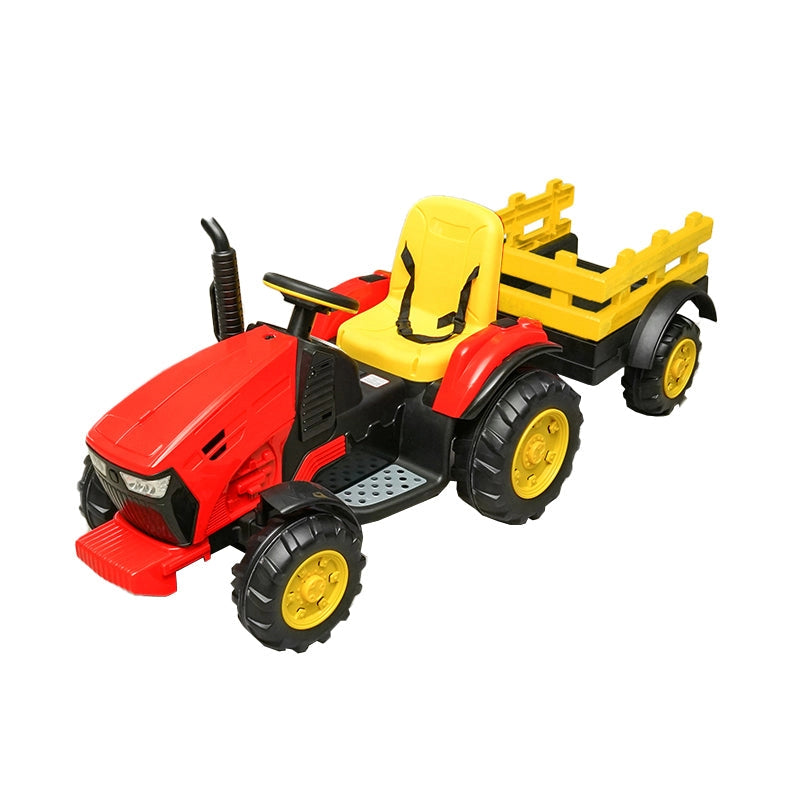 Trattore elettrico con rimorchio, telecomando e batteria per bambini 1980x650x610