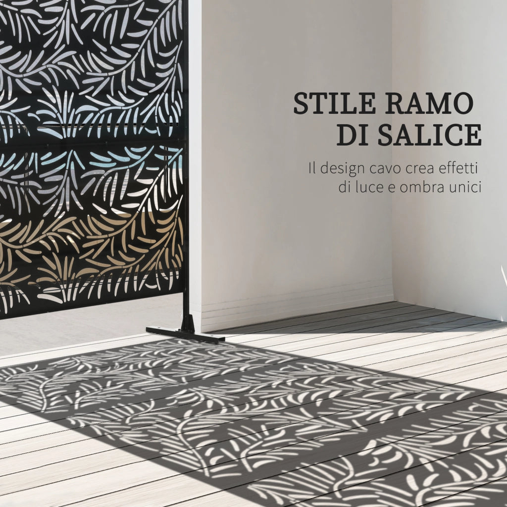 Paravento da Esterno in Acciaio ¨C Zephmum ¨C Nero 122x45x198 cm