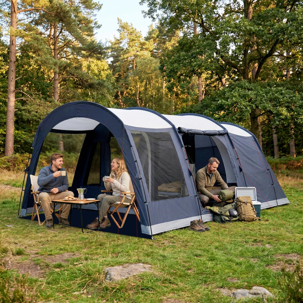 Tenda da Campeggio a Tunnel 2 Stanze ¨C zephmum ¨C Blu Navy 210cm