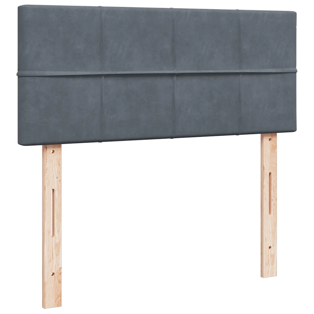 Giroletto a Molle con Materasso Grigio Scuro 120x200 cm Velluto 3286283