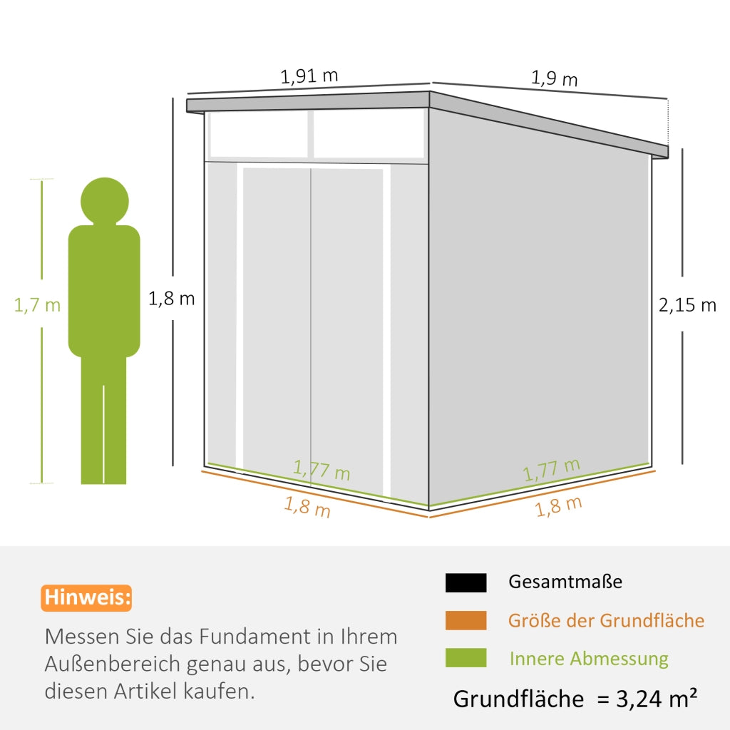 Capanno da giardino in plastica ¨C zephmum ¨C 190x190 cm grigio chiaro